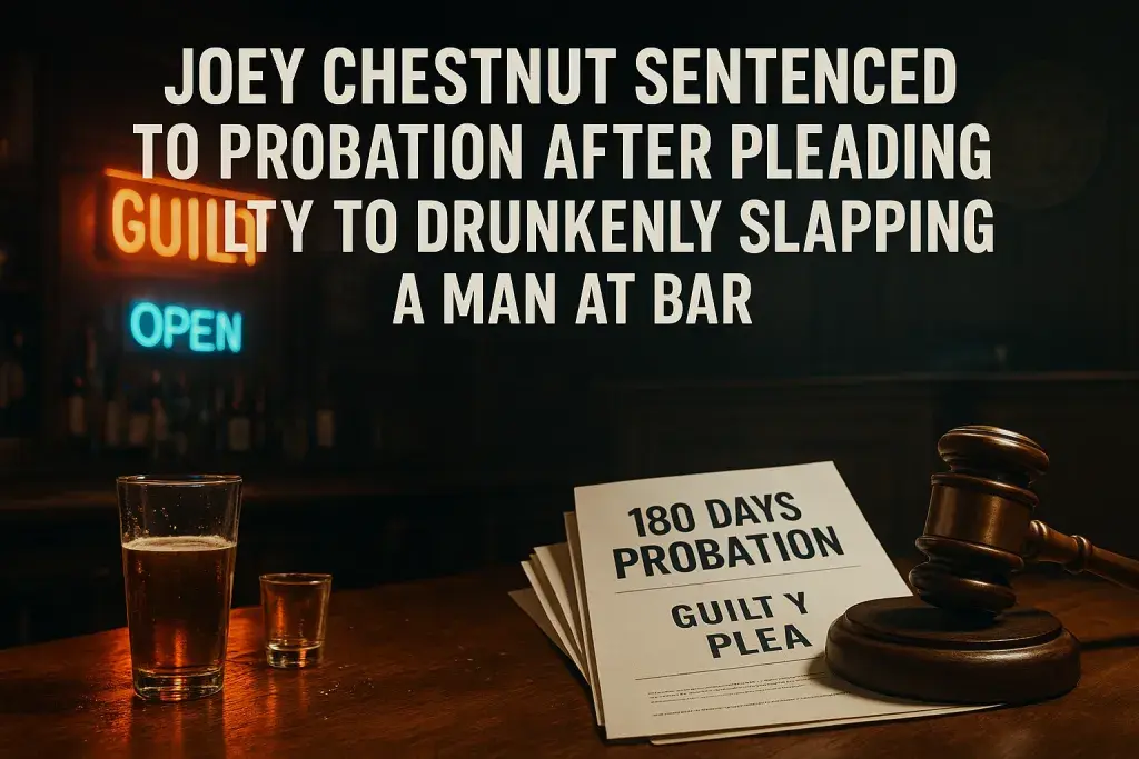 Joey Chestnut sentenced to probation after pleading guilty to drunkenly slapping a man at bar