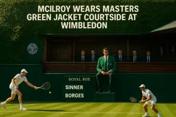 McIlroy Wears Masters Green Jacket Courtside at Wimbledon